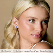 Load image into Gallery viewer, 14k Yellow Gold Peridot and Diamond Studs