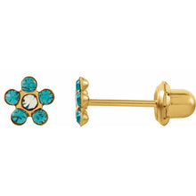 Charger l'image dans la galerie, 14k Yellow or White Gold Stud Children Earrings