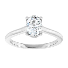 Load image into Gallery viewer, 14k White Oval Engagement Ring