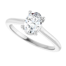 Load image into Gallery viewer, 14k White Oval Engagement Ring