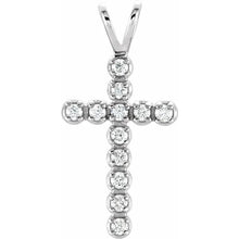 Load image into Gallery viewer, 14k White Gold Diamond Cross
