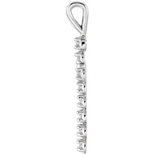Load image into Gallery viewer, 14k White Gold Diamond Cross