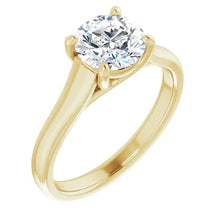 Load image into Gallery viewer, 14k Yellow Gold Round Brilliant Engagement Ring