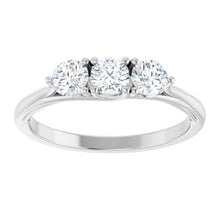 Load image into Gallery viewer, 14k White Gold Three Stone Diamond Ring