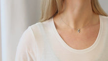 Load and play video in Gallery viewer, 10k White or Yellow Gold Diamond and Marquise Sapphire Pendant