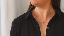 Load and play video in Gallery viewer, 10k White or Yellow Gold Diamond and Marquise Sapphire Pendant