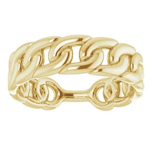 Charger l'image dans la galerie, 10K Yellow Stackable Chain Link Ring