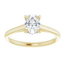 Charger l'image dans la galerie, Yellow Gold Oval Solitaire Diamond Engagement Ring