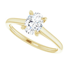 Charger l'image dans la galerie, Yellow Gold Oval Solitaire Diamond Engagement Ring
