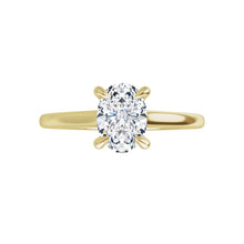 Charger et lire la vidéo dans la visionneuse de la Galerie, Yellow Gold Oval Solitaire Diamond Engagement Ring
