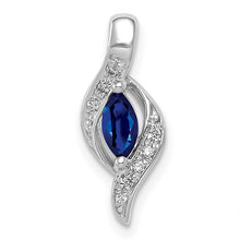 Load image into Gallery viewer, 10k White or Yellow Gold Diamond and Marquise Sapphire Pendant
