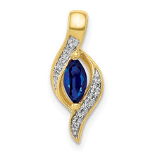 Load image into Gallery viewer, 10k White or Yellow Gold Diamond and Marquise Sapphire Pendant