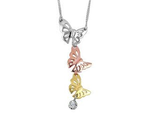 10k Two Tone Butterfly Necklace