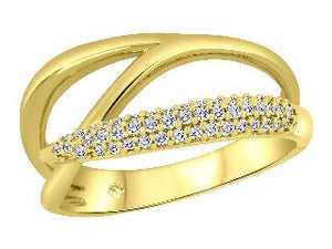 10k Yellow and White Gold Diamond Ring