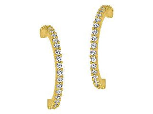 10k Yellow Gold Diamond Hoops
