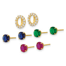 Load image into Gallery viewer, 10k Yellow Gold Set of 3 Studs with Earring Jacket
