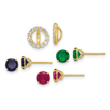 Load image into Gallery viewer, 10k Yellow Gold Set of 3 Studs with Earring Jacket
