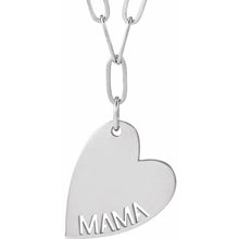 Load image into Gallery viewer, Sterling Silver Mama Heart Necklace
