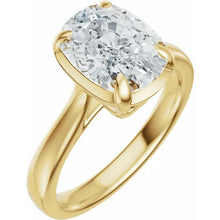 Load image into Gallery viewer, 14k Elongated Antiqued Cushion Cut Engagement Ring
