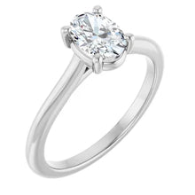 Load image into Gallery viewer, 14k White Oval Engagement Ring

