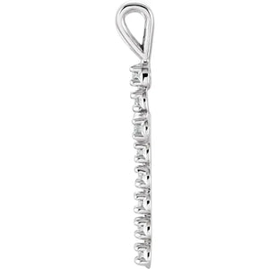 14k White Gold Diamond Cross