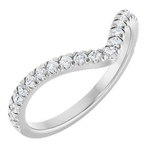 14k White Gold Curved Band