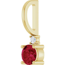 Load image into Gallery viewer, 14k Yellow Gold Ruby and Diamond Pendant
