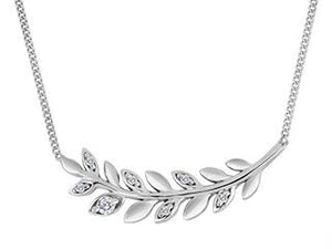 10k White Gold Diamond Branch Necklace