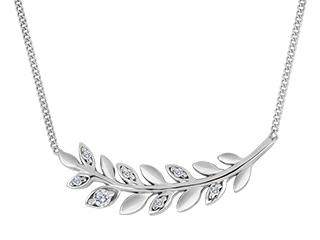 10k White Gold Diamond Branch Necklace