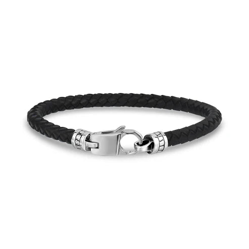 5MM BLACK LEATHER BRACELET