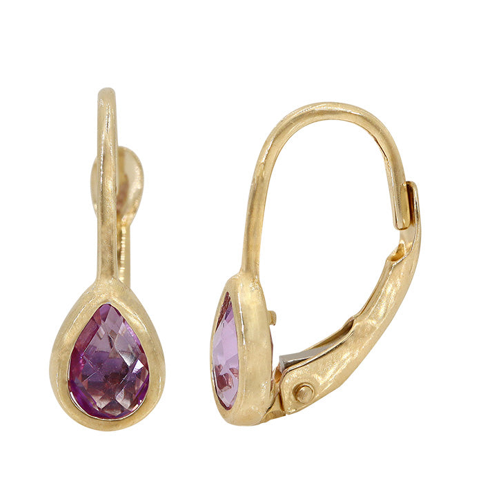 10k Yellow Gold Lever Back Earrings