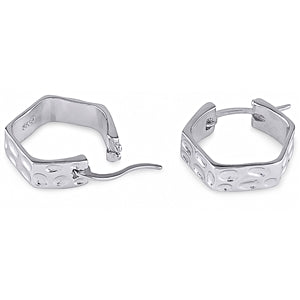 Silver Textured Hoop