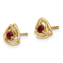 Load image into Gallery viewer, 14k Yellow Gold Garnet Earrings
