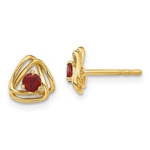 Charger l&#39;image dans la galerie, 14k Yellow Gold Garnet Earrings
