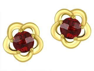 10k Yellow Gold Garnet Earrings