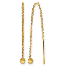 Load image into Gallery viewer, Gold Filled 3mm Ball Dangle Threader Earrings
