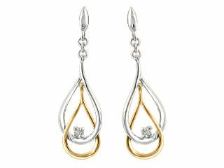 10k Yellow and White Gold Canadian Diamond Earrings