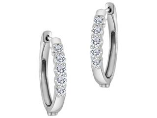 10k White Gold Diamond Hoops