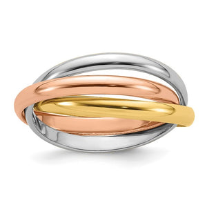 10K Gold Tri Colour Rolling Rings