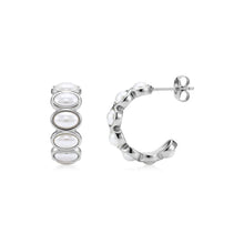 Load image into Gallery viewer, PEARL RIDGE HOOP EARRINGS
