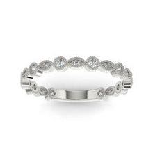 Load image into Gallery viewer, Millgrain and Diamond Wedding Band
