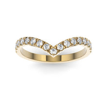 Load image into Gallery viewer, 14k Gold and Diamond Chevron Ring
