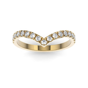 14k Gold and Diamond Chevron Ring