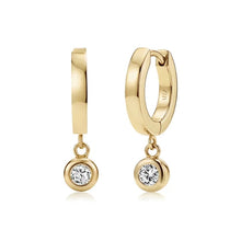 Charger l'image dans la galerie, BEZEL DANGLE HOOP EARRINGS
