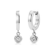 Charger l'image dans la galerie, BEZEL DANGLE HOOP EARRINGS
