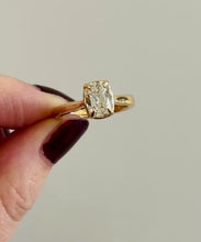 Load and play video in Gallery viewer, 14k Elongated Antiqued Cushion Cut Engagement Ring
