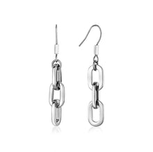 Load image into Gallery viewer, Elongated Paper Clip Link Earrings
