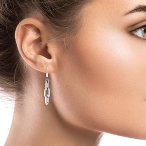 Elongated Paper Clip Link Earrings