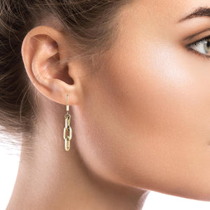 Elongated Paper Clip Link Earrings