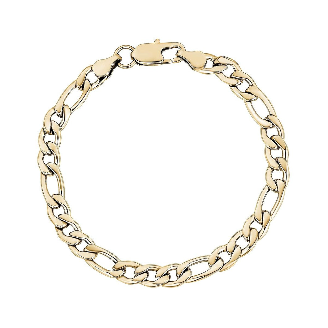 7mm Steel Figaro Link Bracelet